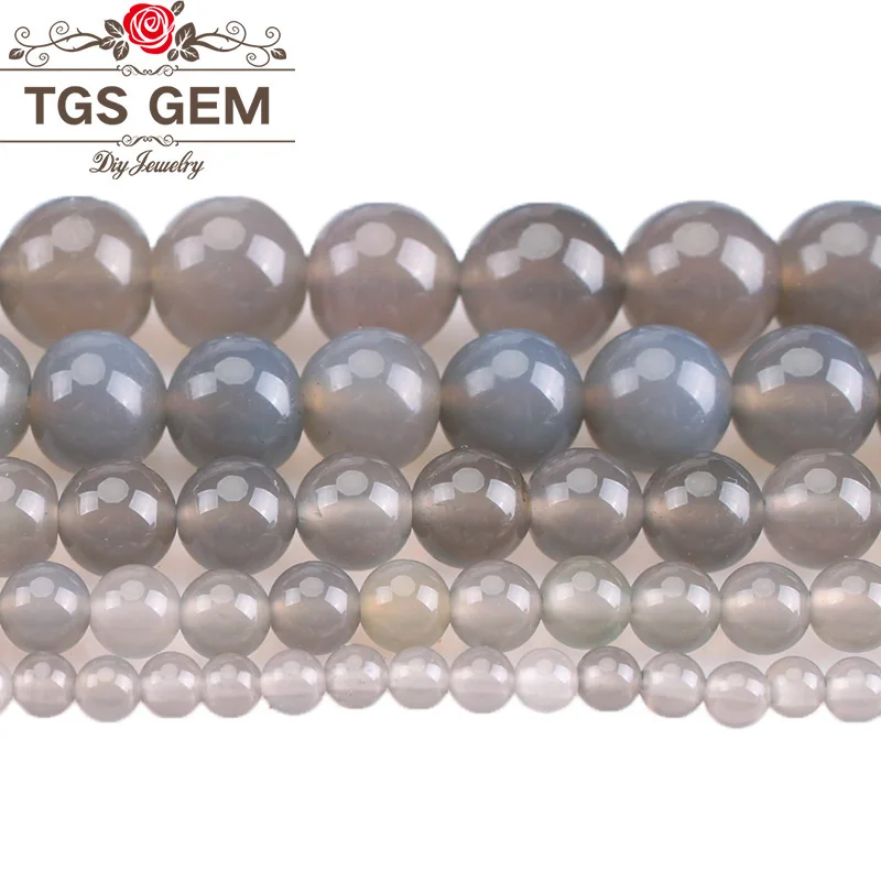 Wholesale Natural Stone Beads Gray Agates Smooth Round Loose Beads DIY For Bracelet Jewelry Making 4 6 8 10 12 14MM
Wholesale Natural Stone Beads Gray Agates Smooth Round Loose Beads DIY For Bracelet Jewelry Making 4 6 8 10 12 14MM