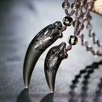 Natural Ice Black Obsidian Stone Pendant Spike Wolf's Fang Women Men's Amulet Lucky Jades Jewelry Pendants With Free Rope
Natural Ice Black Obsidian Stone Pendant Spike Wolf's Fang Women Men's Amulet Lucky Jades Jewelry Pendants With Free Rope