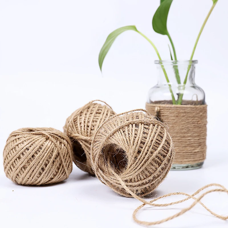 

Natural Jute Twine Burlap String Linen Rope 10m/50m/100m Party Wedding Gift Wrapping Cords Thread DIY Scrapbooking Craft Decor