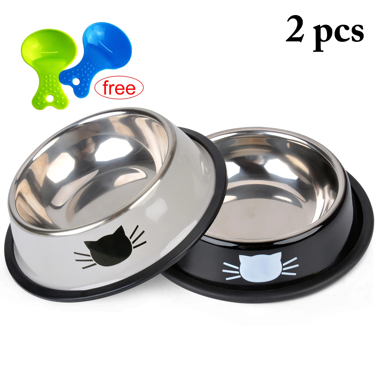 2pcs Dog Cat Bowls Stainless Steel Travel Cat Face Feeding Feeder Water Bowl For Pet Dog Cats Puppy Outdoor with 2 Food Scoop
2pcs Dog Cat Bowls Stainless Steel Travel Cat Face Feeding Feeder Water Bowl For Pet Dog Cats Puppy Outdoor with 2 Food Scoop