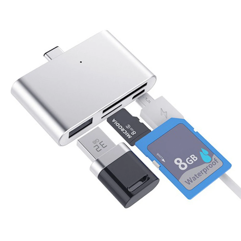 4 Ports Aluminium USB 3.1 Type C Male to Female Micro USB OTG TF SD Card Reader for New Macbook Huawei Mobile Phone
4 Ports Aluminium USB 3.1 Type C Male to Female Micro USB OTG TF SD Card Reader for New Macbook Huawei Mobile Phone