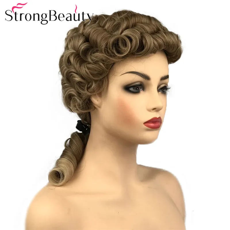 StrongBeauty кудрявый парик синтетические коричневые парики Средние Длинные волосы