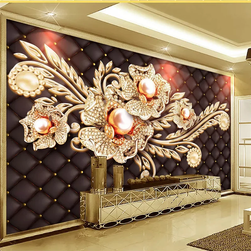 Custom Murals Wallpaper 3D Stereo Black Simple Jewelry Diamond Pearl Flower European Style Living Room TV Background Wall Papers
Custom Murals Wallpaper 3D Stereo Black Simple Jewelry Diamond Pearl Flower European Style Living Room TV Background Wall Papers