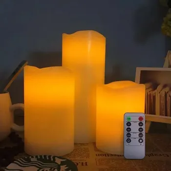 set of 3 wavy edge Flameless Flickering LED Pillar Candle Remote controlled paraffin wax lamp Wedding Home Bar table Decor-AMBER
set of 3 wavy edge Flameless Flickering LED Pillar Candle Remote controlled paraffin wax lamp Wedding Home Bar table Decor-AMBER