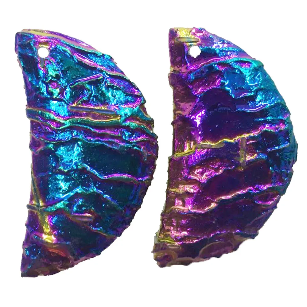 Yuteng 2Pcs Titanium crystal Agates Druzy Quartz Geode Stone Moon Pendant Bead 46x26x7mm For Fashion Jewelry Female Gifts LL8173
Yuteng 2Pcs Titanium crystal Agates Druzy Quartz Geode Stone Moon Pendant Bead 46x26x7mm For Fashion Jewelry Female Gifts LL8173
