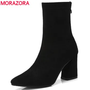 MORAZORA 2018 new shoes woman pointed toe zip ankle boots zip faux suede boots classic thick high heels boots size 33-40 black
MORAZORA 2018 new shoes woman pointed toe zip ankle boots zip faux suede boots classic thick high heels boots size 33-40 black