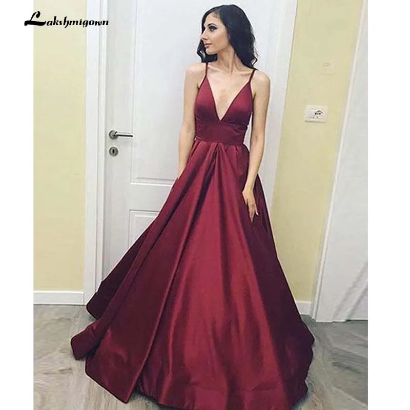 Long Burgundy Deep V-Neck Satin Evening Gown With Pockets Green Prom Gown robe de soiree longue
Long Burgundy Deep V-Neck Satin Evening Gown With Pockets Green Prom Gown robe de soiree longue