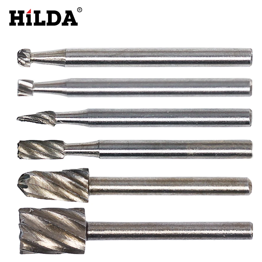 HILDA 6 шт. HSS Dremel вращающийся инструмент мини сверла Burr Набор инструменты для