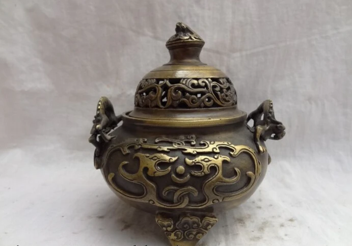 S2711 Tibet Bronze FengShui Dragon Unicorn Head Ball Statue Incense Burner Censer D0317
S2711 Tibet Bronze FengShui Dragon Unicorn Head Ball Statue Incense Burner Censer D0317