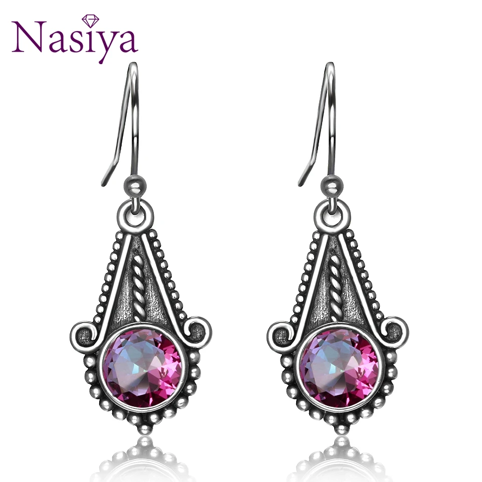Nasiya New Ethnic Style Rainbow Mystic Topaz Gemstone For Women Drop Earrings Silver Jewelry Wedding Gift Fine Earrings
Nasiya New Ethnic Style Rainbow Mystic Topaz Gemstone For Women Drop Earrings Silver Jewelry Wedding Gift Fine Earrings