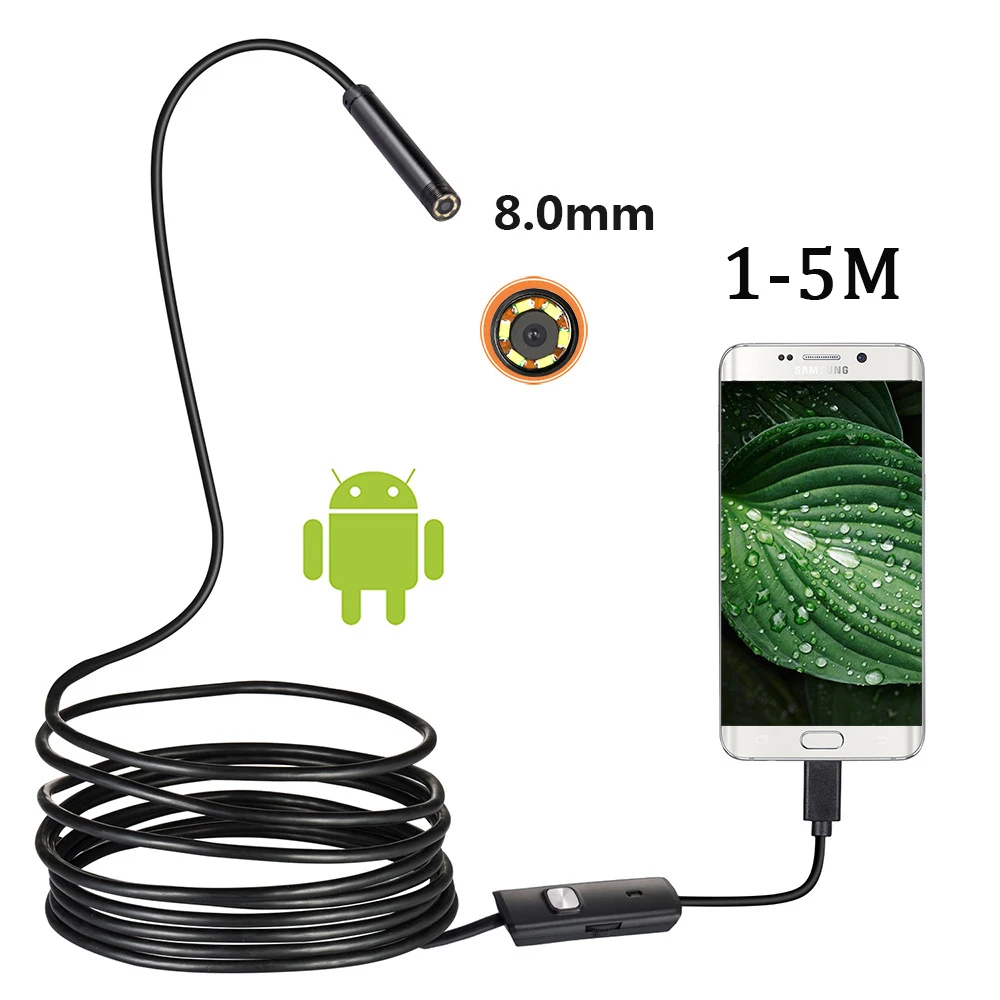 Soft wire 8.0mm Endoscope Camera 1080P HD USB Endoscope with 8 LED 1/2/5M Cable Waterproof Inspection Borescope for Android PC
Soft wire 8.0mm Endoscope Camera 1080P HD USB Endoscope with 8 LED 1/2/5M Cable Waterproof Inspection Borescope for Android PC