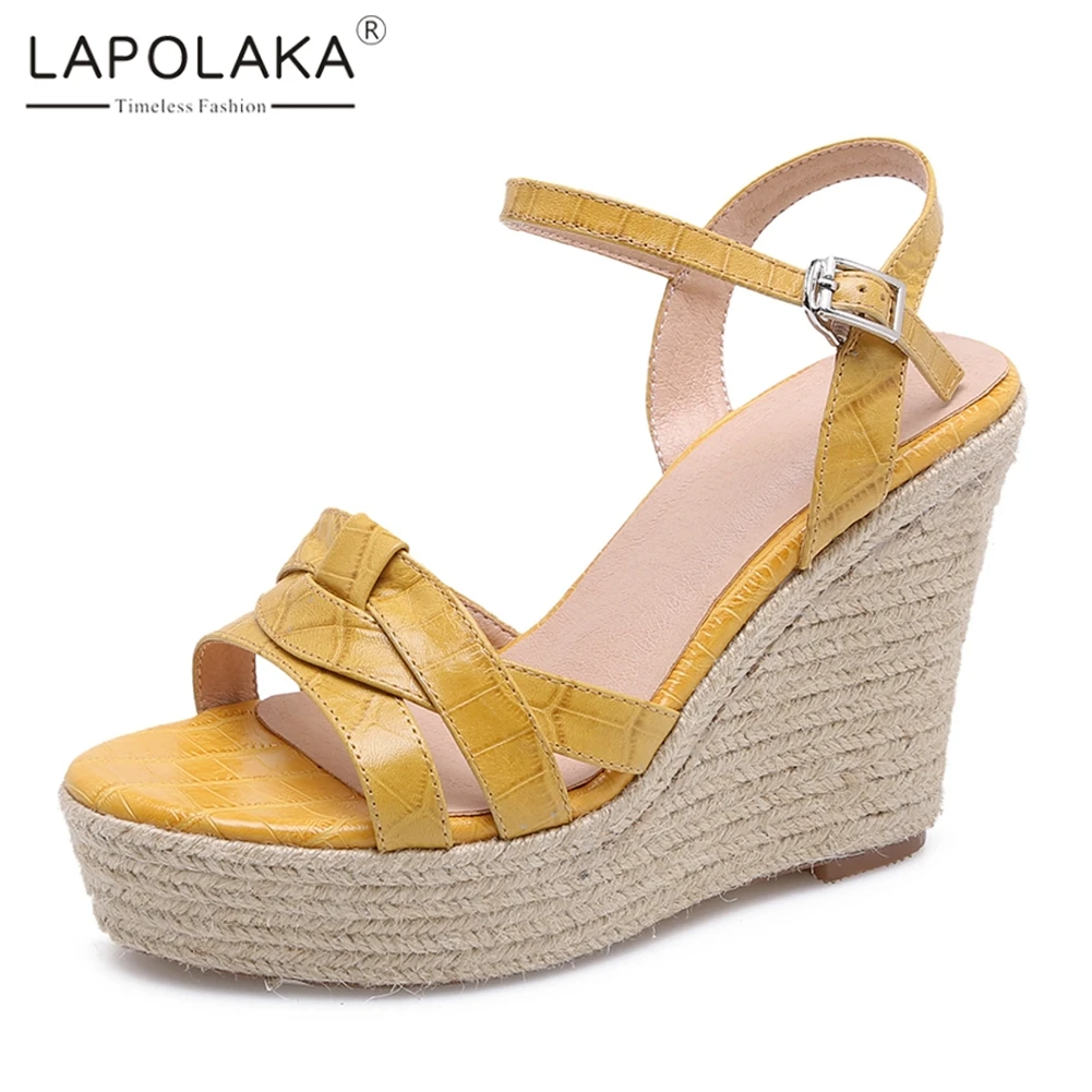 Lapolaka 2019 New High Quality Genuine Leather Shoes Sandals Women Summer Platform High Heels Sandals Women Wedges Shoes Woman
Lapolaka 2019 New High Quality Genuine Leather Shoes Sandals Women Summer Platform High Heels Sandals Women Wedges Shoes Woman