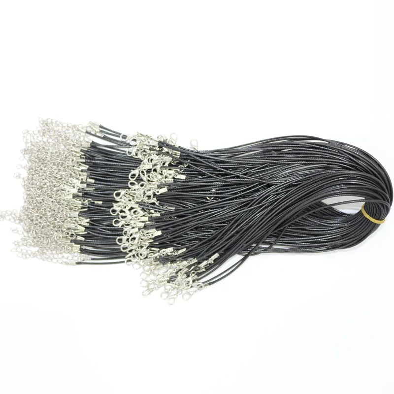 1 шт. черный скрученный плетеный канат 2 мм кожзаменитель цепочка ожерелье