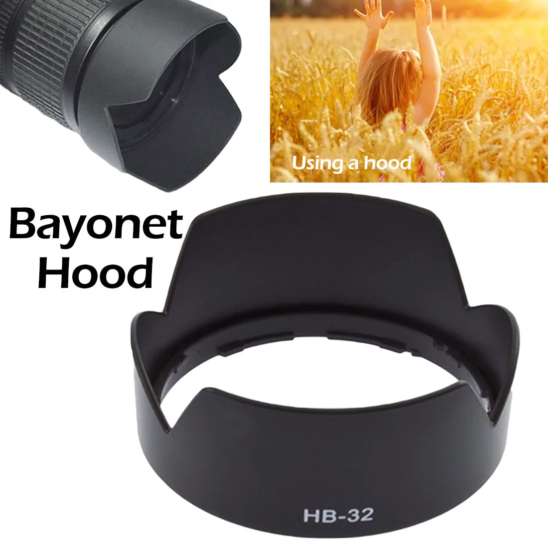 

Camera Lens Hood HB-32 67mm Bayonet Petal Reversible Lens Hood For Nikon AF-S DX18-70/3.5-4.5G ED-IF AF-S DX18-135/f3.5-5.6G