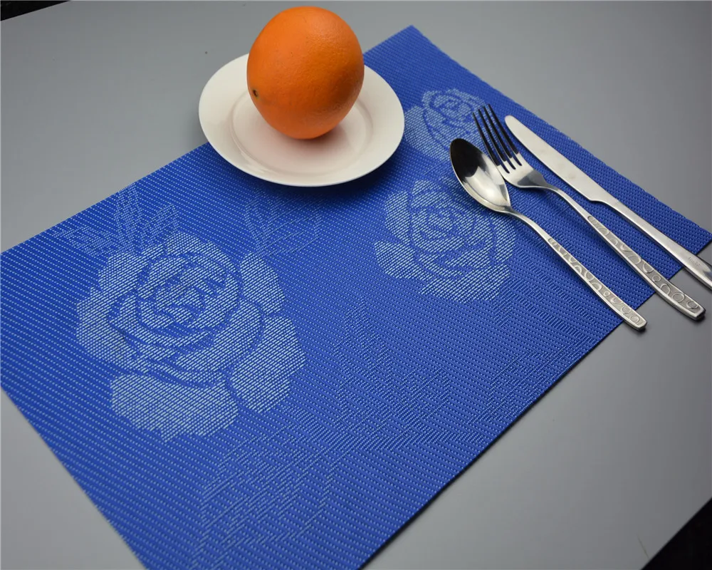 4pcs/lot Rose Pattern Placemat PVC Hotel Dining Table Mat Bowl Pad Coaster Waterproof Table Slip-Resistant Placemat JI 0815
4pcs/lot Rose Pattern Placemat PVC Hotel Dining Table Mat Bowl Pad Coaster Waterproof Table Slip-Resistant Placemat JI 0815