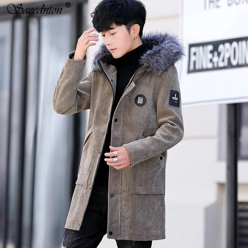 Winter Wool Coat For Men 2019 Casual Korean Style Long Plus Velvet Warm Woolen Coat Male Hooded Fur Collar Slim Fit Windbreaker
Winter Wool Coat For Men 2019 Casual Korean Style Long Plus Velvet Warm Woolen Coat Male Hooded Fur Collar Slim Fit Windbreaker