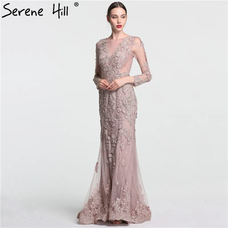 Newest Elegant Mermaid Tulle Long Evening Dresses Pearls Crystal Long Sleeves Evening Party Dress 2019 Real Photo LA6087
Newest Elegant Mermaid Tulle Long Evening Dresses Pearls Crystal Long Sleeves Evening Party Dress 2019 Real Photo LA6087