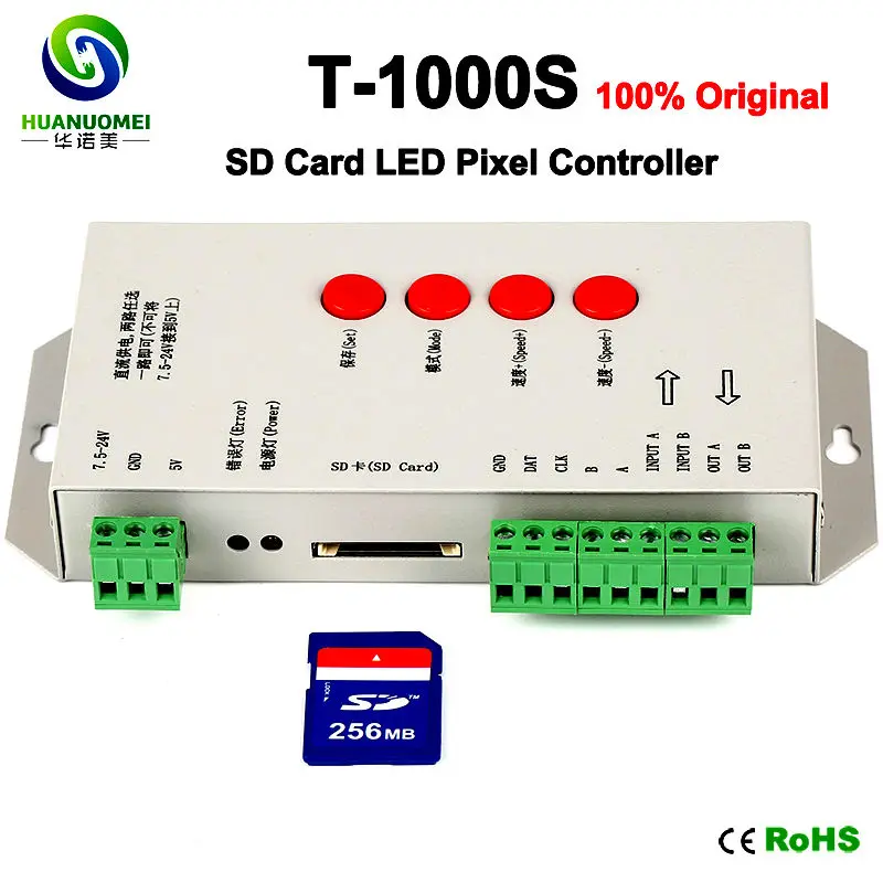 T-1000S SD card led pixel controller;DC5~24V;SPI signal output,Max 2048pixels;Support WS2801,LPD6803,WS2811,TM1804,LPD8806 etc.
T-1000S SD card led pixel controller;DC5~24V;SPI signal output,Max 2048pixels;Support WS2801,LPD6803,WS2811,TM1804,LPD8806 etc.