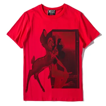 Summer Top Deer Printed Short Sleeve Red T Shirts Female Loose Style Streetwear O Neck Tshirts Cotton Women Clothes 2019 B231
Summer Top Deer Printed Short Sleeve Red T Shirts Female Loose Style Streetwear O Neck Tshirts Cotton Women Clothes 2019 B231