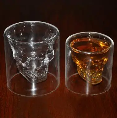 75ml Skull Head Glass Tea Cup For Whiskey Wine Vodka Bar Club wine Double Layers Shot Transparent Crystal glass
75ml Skull Head Glass Tea Cup For Whiskey Wine Vodka Bar Club wine Double Layers Shot Transparent Crystal glass