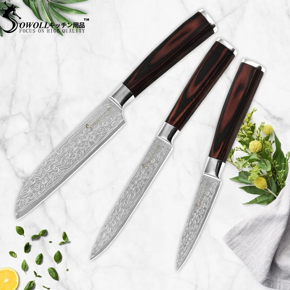 Sowoll Laser Damascus Stainless Steel Chef Kitchen Knife Set Japanese Cook's Knife Utility Cleaver Paring Cutter Kitchen Tools
Sowoll Laser Damascus Stainless Steel Chef Kitchen Knife Set Japanese Cook's Knife Utility Cleaver Paring Cutter Kitchen Tools