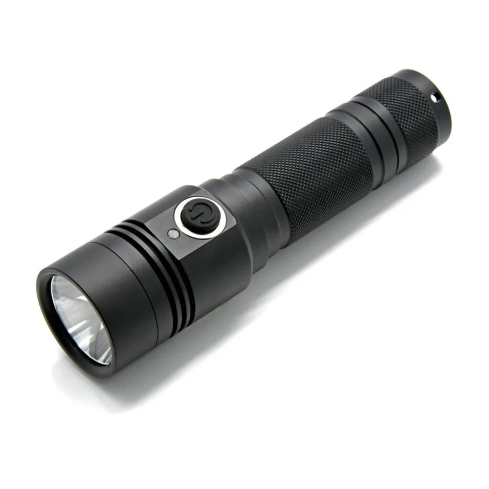 

USB 4 LED 18650 Rechargeable Flashlight 1100LM LED 4-Mode White Flashlight with USB Cable- Black high-low-strobe-sos light