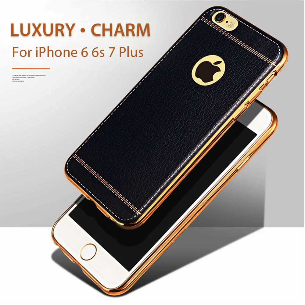 Litchi grain luxury Plating TPU silicone mobile phone case For iphone 6 6s plus 7 Plating Frame clear cover For iphone6 7
Litchi grain luxury Plating TPU silicone mobile phone case For iphone 6 6s plus 7 Plating Frame clear cover For iphone6 7