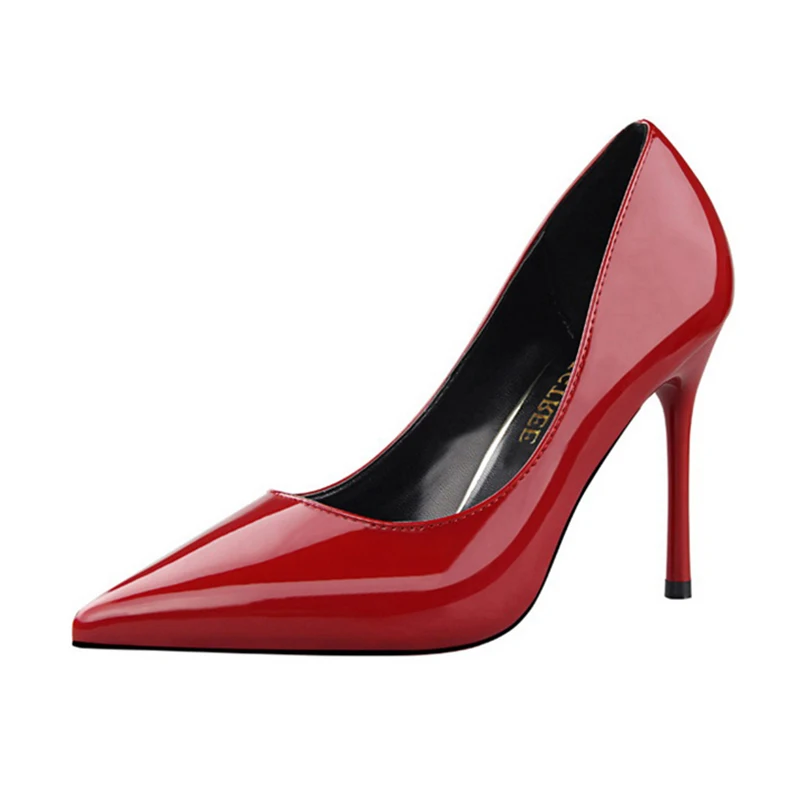 2019 Women Sexy 10cm High Heels Fashion Leather Bright Pumps Female Quality Heels Shoes 9196-1
2019 Women Sexy 10cm High Heels Fashion Leather Bright Pumps Female Quality Heels Shoes 9196-1