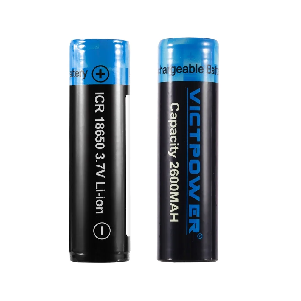 

2PCS High Capacity 3.7V 18650 2600mah Rechargeable Lithium-ion Batteries for LED Flashlight Headlamps Search Lamp