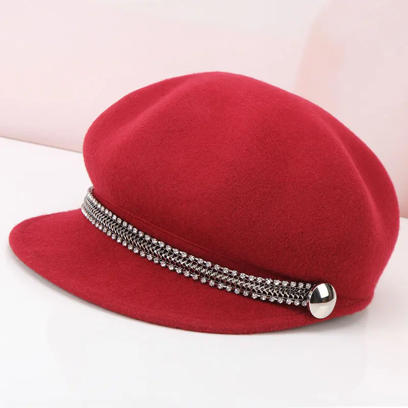 Женская шерстяная шляпа с козырьком из 100% шерсти модная для отдыха женская