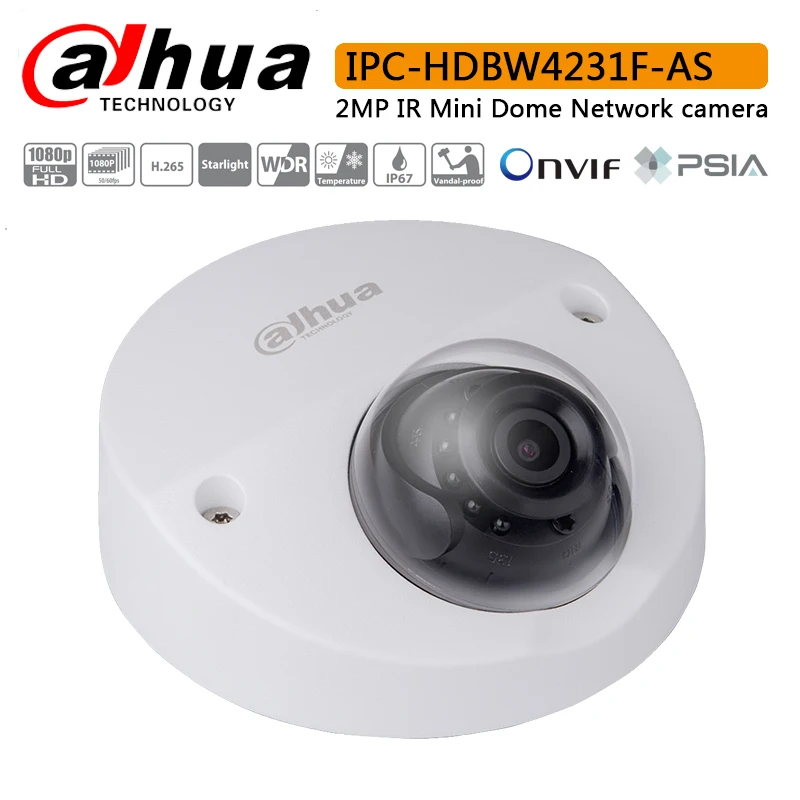 Original Dahua IPC-HDBW4231F-AS 2MP IR Mini Dome Network camera with Max. IR LEDs Length 20m IP Camera IPC-HDBW4231F-AS
Original Dahua IPC-HDBW4231F-AS 2MP IR Mini Dome Network camera with Max. IR LEDs Length 20m IP Camera IPC-HDBW4231F-AS