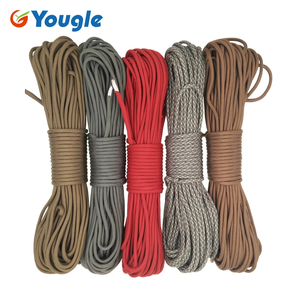 

YOUGLE 750LB Paracord Parachute Cord Lanyard Rope Mil Spec Type IV 7 Strand 100FT Outdoor Climbing Camping survival equipment