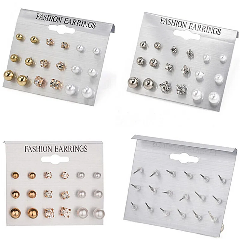 9 Pairs Pack Set Rhinestone Crystal Simulated Pearl Stud Earrings Set For Women Gold Silver Color Brincos Aros
9 Pairs Pack Set Rhinestone Crystal Simulated Pearl Stud Earrings Set For Women Gold Silver Color Brincos Aros
