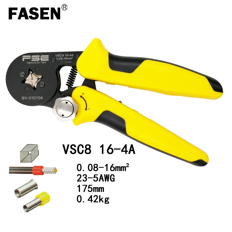 VSC9 16-4A crimping pliers square 0.08-16mm2 23-5AWG for tube type needle type terminal manual adjustment high precision tools
VSC9 16-4A crimping pliers square 0.08-16mm2 23-5AWG for tube type needle type terminal manual adjustment high precision tools