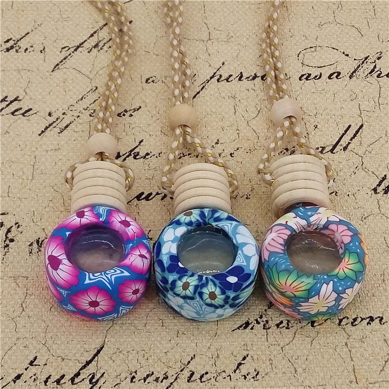 5Pcs/lot 6ML Car Aroma essential oil bottle pendant glass+polymer clay reuse Empty perfume bottle
5Pcs/lot 6ML Car Aroma essential oil bottle pendant glass+polymer clay reuse Empty perfume bottle