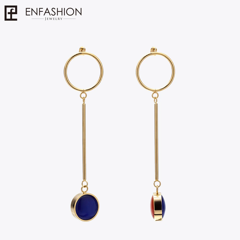 Enfashion Jewelry Colorful Oval Stone Dangle Earrings Gold color Stainless steel Long Drop Earrings For Women Earings EEF1015
Enfashion Jewelry Colorful Oval Stone Dangle Earrings Gold color Stainless steel Long Drop Earrings For Women Earings EEF1015