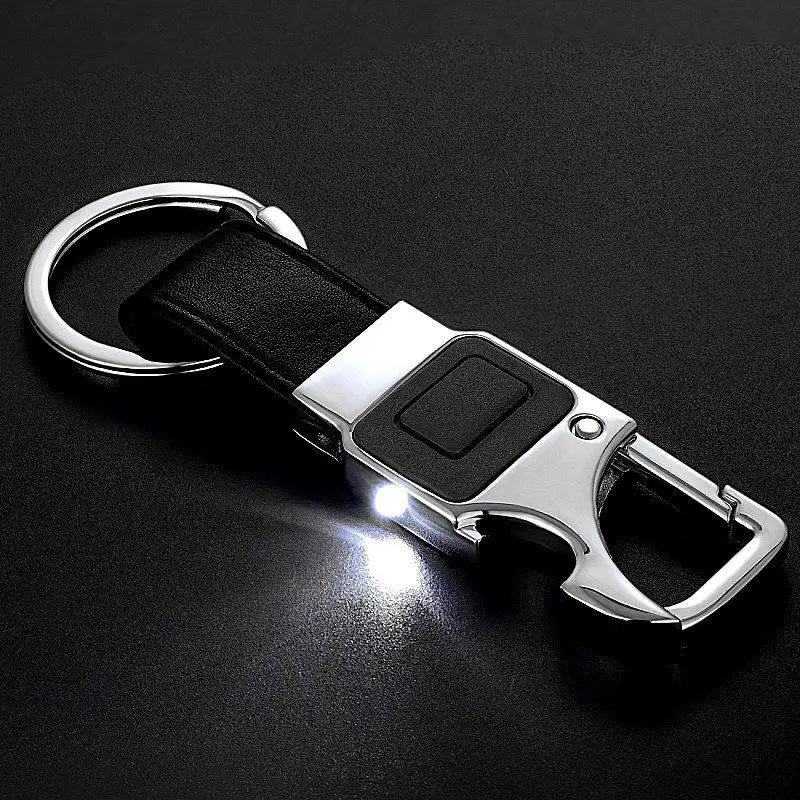 2019 Men Metal Keychain Business Style Black Leather LED Light Opener Multi-function Car Bag Key chain for Men Keyring
2019 Men Metal Keychain Business Style Black Leather LED Light Opener Multi-function Car Bag Key chain for Men Keyring