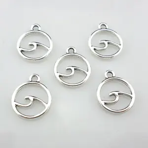 60pcs Tibetan Silver Ocean Wave Charms Round Pendants 12x14mm DIY Jewelry Findings 60pcs Tibetan Silver Ocean Wave Charms Round Pendants 12x14mm DIY Jewelry Findings
