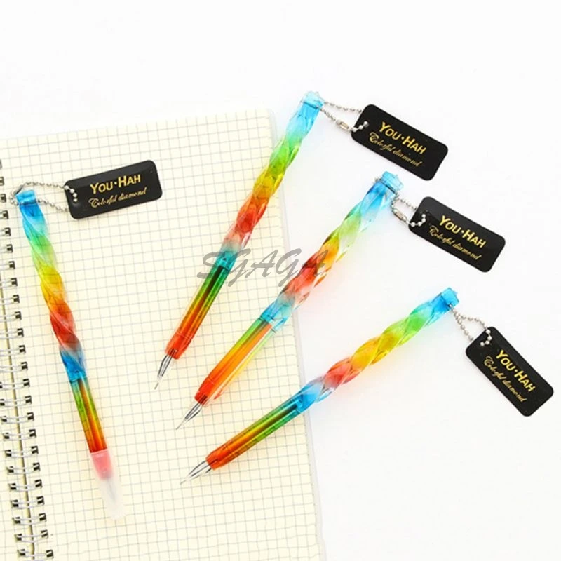 0.38mm Transparent Rainbow Colored Kawaii Gel Pen Creative Diamond Head Plastic Writing Pens For Kids Gift Korean Stationery
0.38mm Transparent Rainbow Colored Kawaii Gel Pen Creative Diamond Head Plastic Writing Pens For Kids Gift Korean Stationery