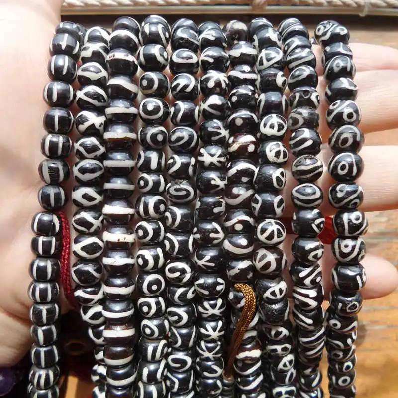 Bracelet en Perles group Yak Sophia, 8mm, Bouddhiste Tibétain, Méditation, Prière, Mala, Multi Desgins, 108 Pièces, BRO629 3