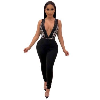 Black Deep V Neck Rompers Womens Jumpsuit Sleeveless Summer Fashion Skinny Club Overalls Sexy Jumpsuits For Women 2019
Black Deep V Neck Rompers Womens Jumpsuit Sleeveless Summer Fashion Skinny Club Overalls Sexy Jumpsuits For Women 2019