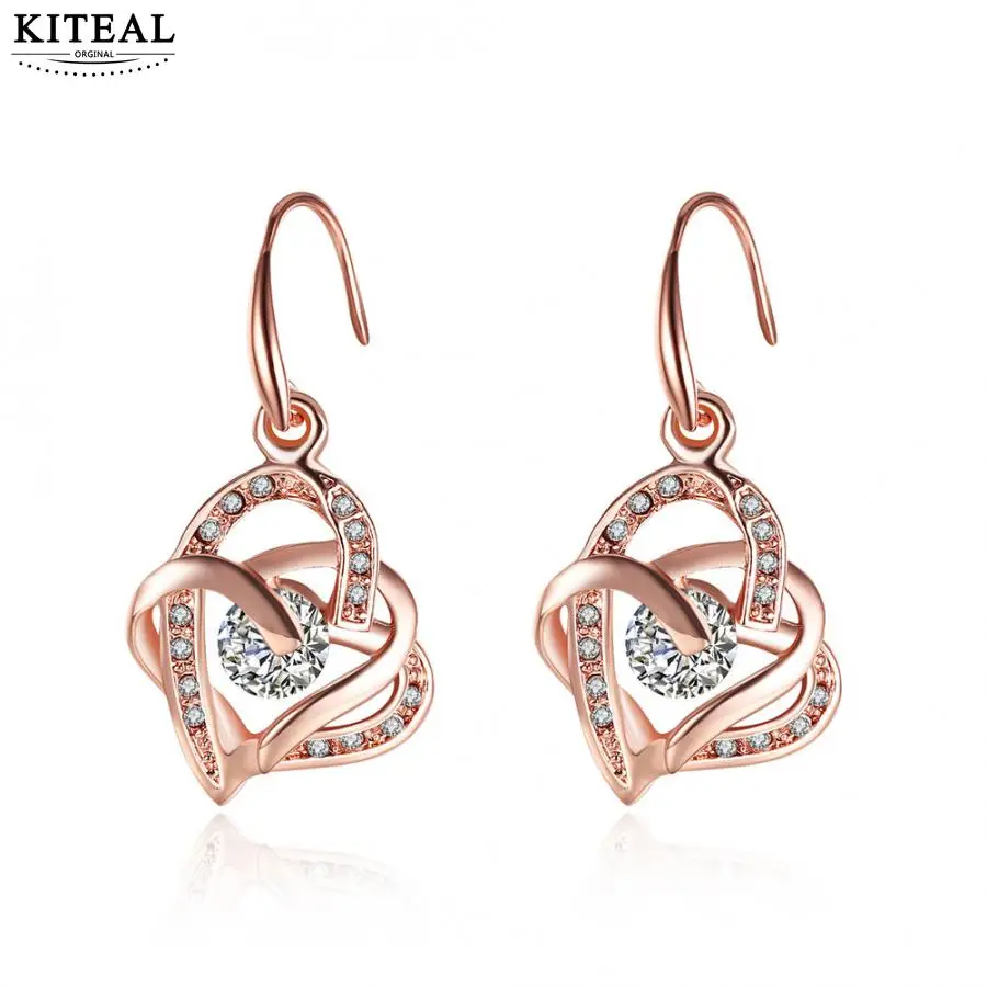 Top quality rose gold color earings double Love heart crystal drop earrings ear cuff women mothers day gifts for mom Love
Top quality rose gold color earings double Love heart crystal drop earrings ear cuff women mothers day gifts for mom Love
