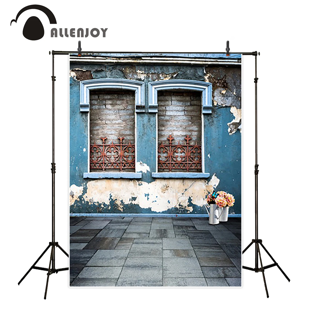 Allenjoy background for photographic studio Blue Mottle distressed window Background for photo studio background