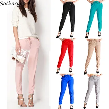 Pants Women Solid Simple Drawstring Loose Leisure Trousers Womens Candy Color Mid-waist Chic European Style Harem Pant Trendy
Pants Women Solid Simple Drawstring Loose Leisure Trousers Womens Candy Color Mid-waist Chic European Style Harem Pant Trendy