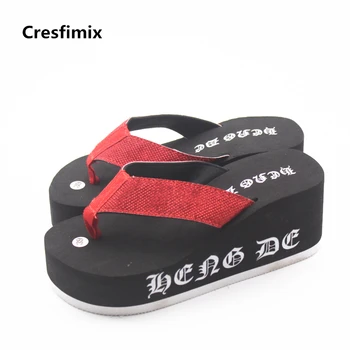 Cresfimix femmes tongs women fashion 7cm high heel beach flip flops lady height increased summer flip flops casual flip flops
Cresfimix femmes tongs women fashion 7cm high heel beach flip flops lady height increased summer flip flops casual flip flops