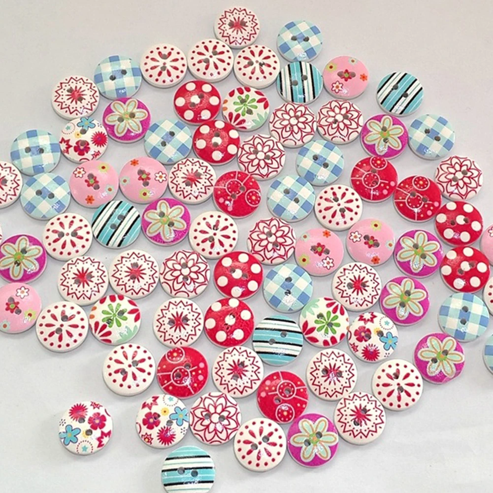 100pcs Mixed Wood Buttons Set Round Flower Pattern Sewing Button Clothes Fixing Buckle Tailor Accessory 2 Holes
100pcs Mixed Wood Buttons Set Round Flower Pattern Sewing Button Clothes Fixing Buckle Tailor Accessory 2 Holes