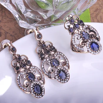 Blucome Green Resin Earrings Ring Set Water Drop Big Size Turkish Jewelry Set Vintage Party Rings Long Pendientes For Lady Women
Blucome Green Resin Earrings Ring Set Water Drop Big Size Turkish Jewelry Set Vintage Party Rings Long Pendientes For Lady Women
