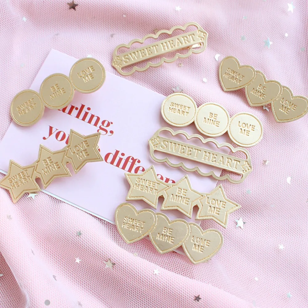2019 Hair Accessories Metal Hair Clips For Women Golden Heart Hairpins Letter Hair Barrettes Hairgrip Headwear Headdress
2019 Hair Accessories Metal Hair Clips For Women Golden Heart Hairpins Letter Hair Barrettes Hairgrip Headwear Headdress