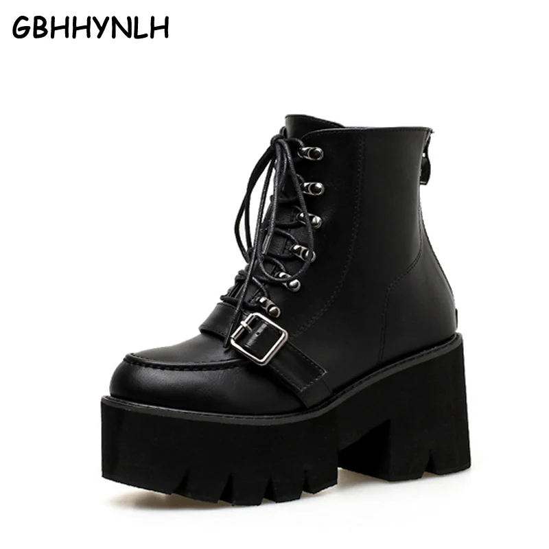 GBHHYNLH Women Ankle Boots Thick Heels Casual Shoes Lacing Round Toe Back Zipper Shoes Platform Woman Autumn punk boots LJA422
GBHHYNLH Women Ankle Boots Thick Heels Casual Shoes Lacing Round Toe Back Zipper Shoes Platform Woman Autumn punk boots LJA422