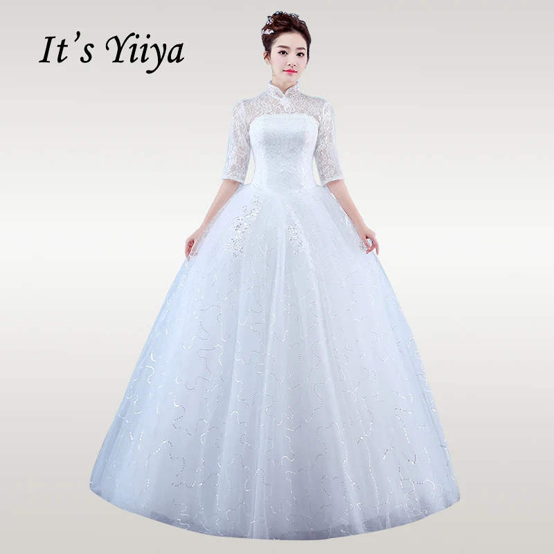 It's YiiYa Wedding Dress 2019 Hafl Sleeve High Neck Wedding Gowns Elegant White Plus Size Vestido de novia Free Shipping XXN180
It's YiiYa Wedding Dress 2019 Hafl Sleeve High Neck Wedding Gowns Elegant White Plus Size Vestido de novia Free Shipping XXN180